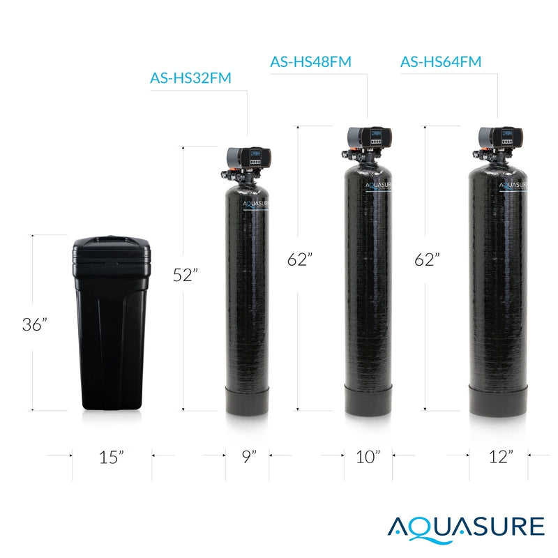 Harmony Series | 64,000 Grains Water Softener with 10" Sediment/Carbon/Zinc Triple Purpose Whole House Water Filter