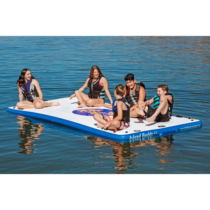 Island Hopper Island Buddy 12 Foot Inflatable Water Platform & Dock - IH-BUDDY-12